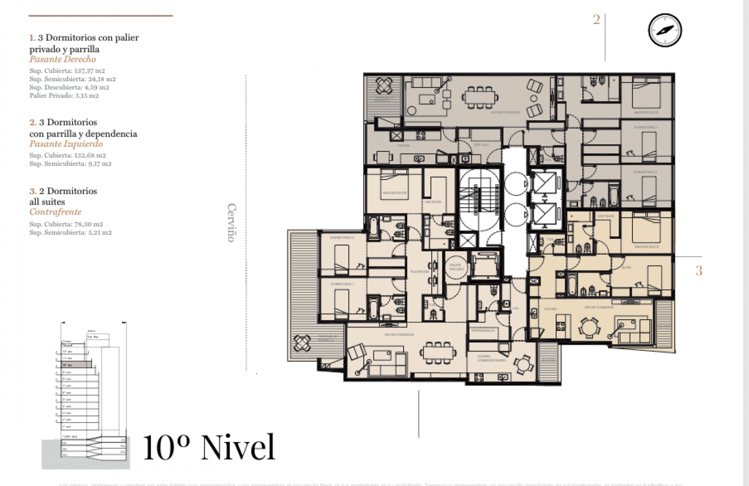 Departamento en venta de 3 ambientes con 2 dormitorios en suite . Emprendimiento DOME Palermo Boulevard - Cerviño